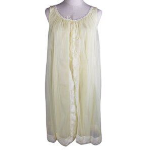 Vtg Miss Elaine Sheer Negligee‎ Peignoir Nightgown